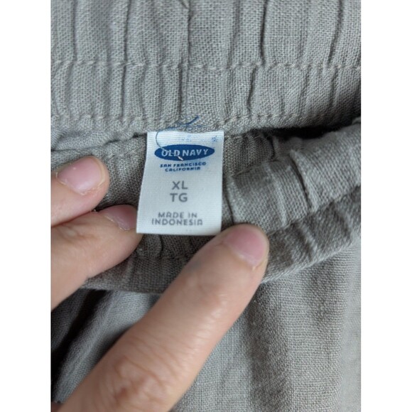 Old Navy Pants Mens XL Gray Linen Blend Drawstring Casual Relaxed Fit Pockets - Picture 2 of 6